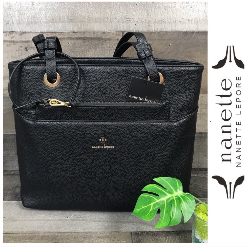 Nanette Lepore Black Vegan Leather Shoulder Bag
